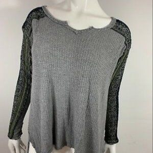Free People Grey Knit Top Thermal